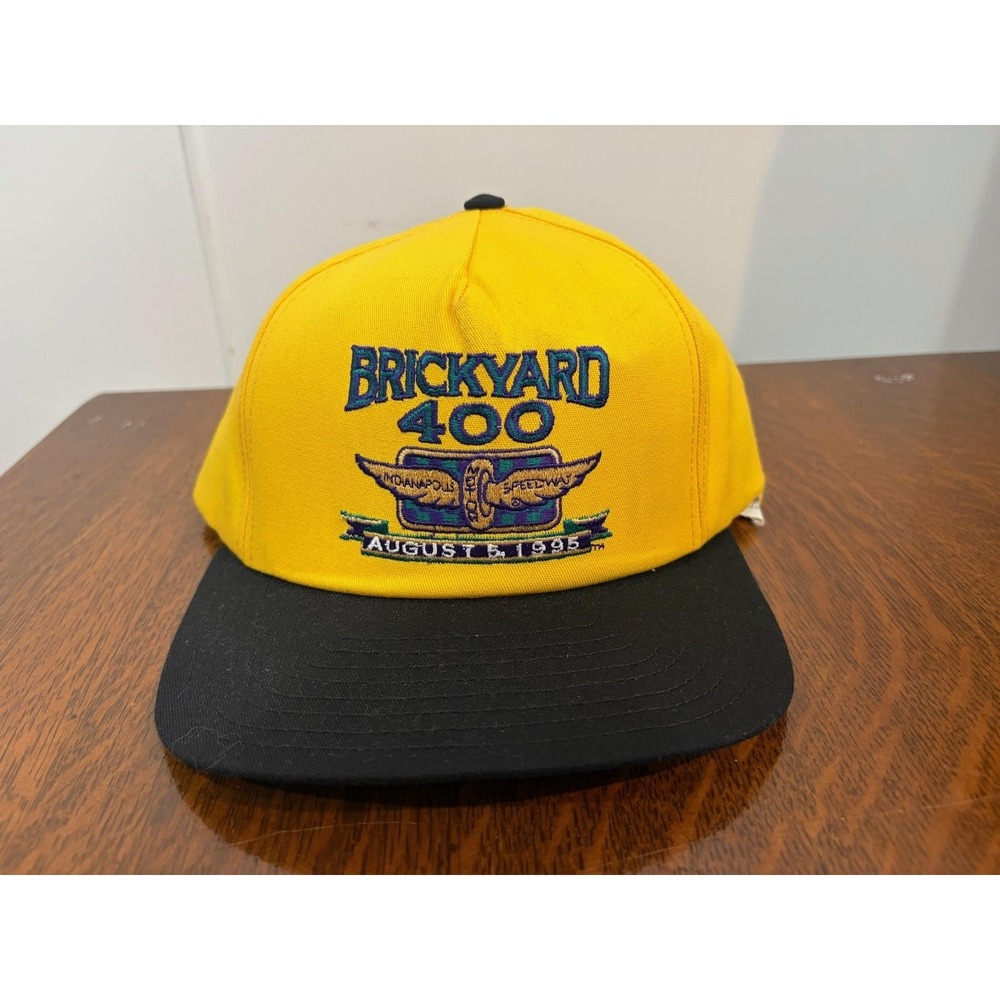 Vintage Brickyard‎ 400 Pennzoil Hat Cap Snap Back Mens Large Yellow NASCAR 90s